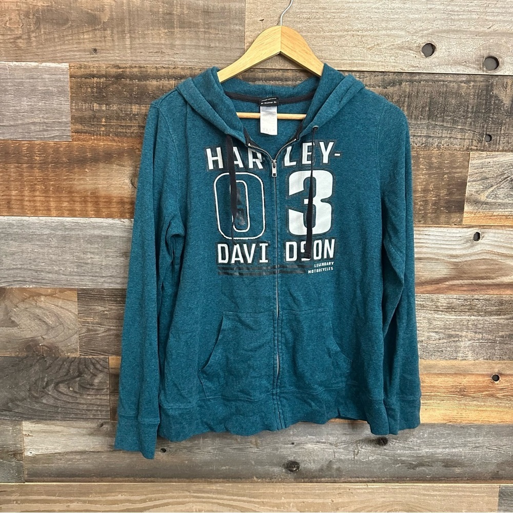 Harley‎ Davidson Women's Baracuda St Petersburg Florida Letterman Hoodie Medium